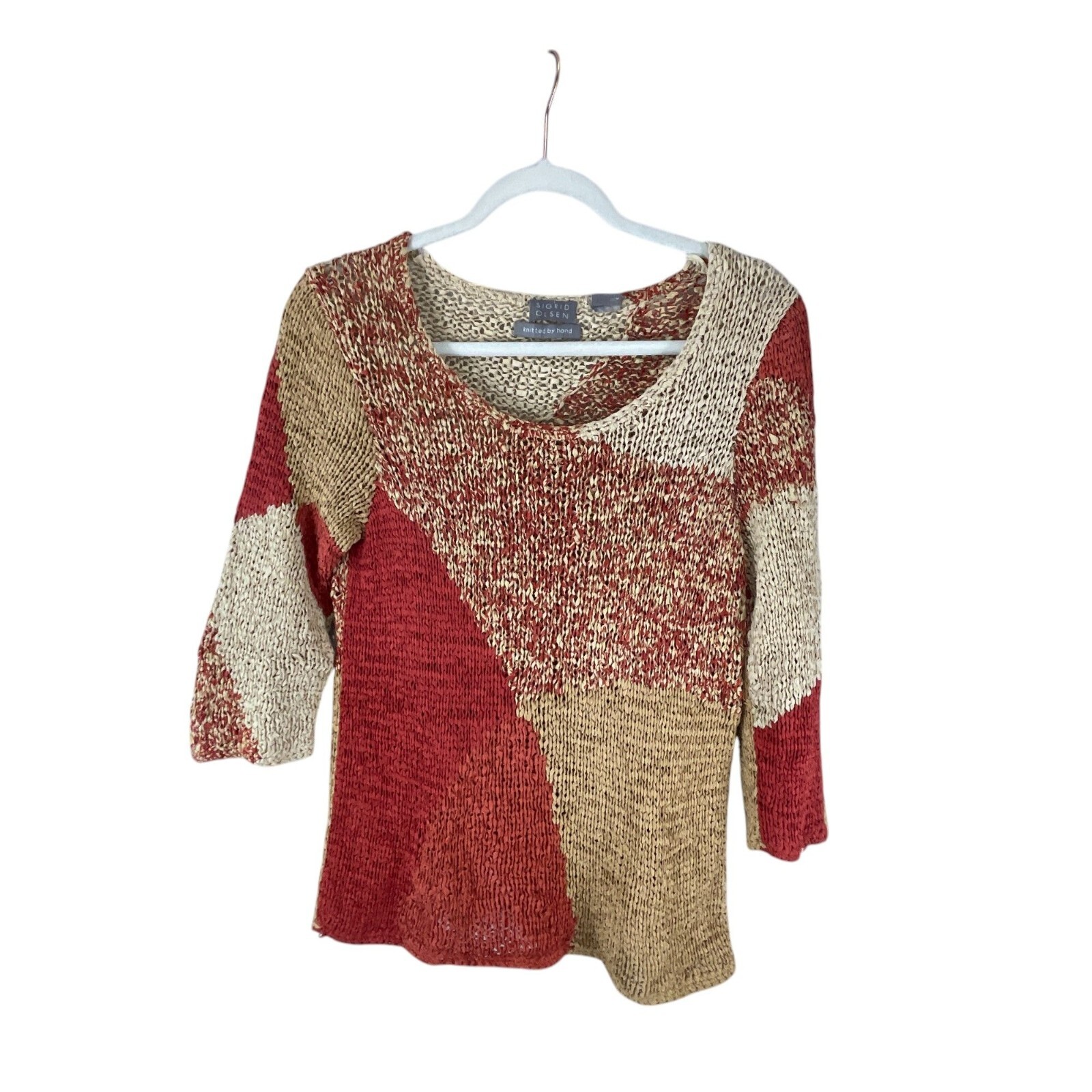 Sigrid Olsen Multicolor Patchwork Knit Sweater Wo… - image 3