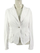 Liu Jo Y2k Jacket Denim White Blazer Fitted Italian Designer It 42 Size Uk 8 10