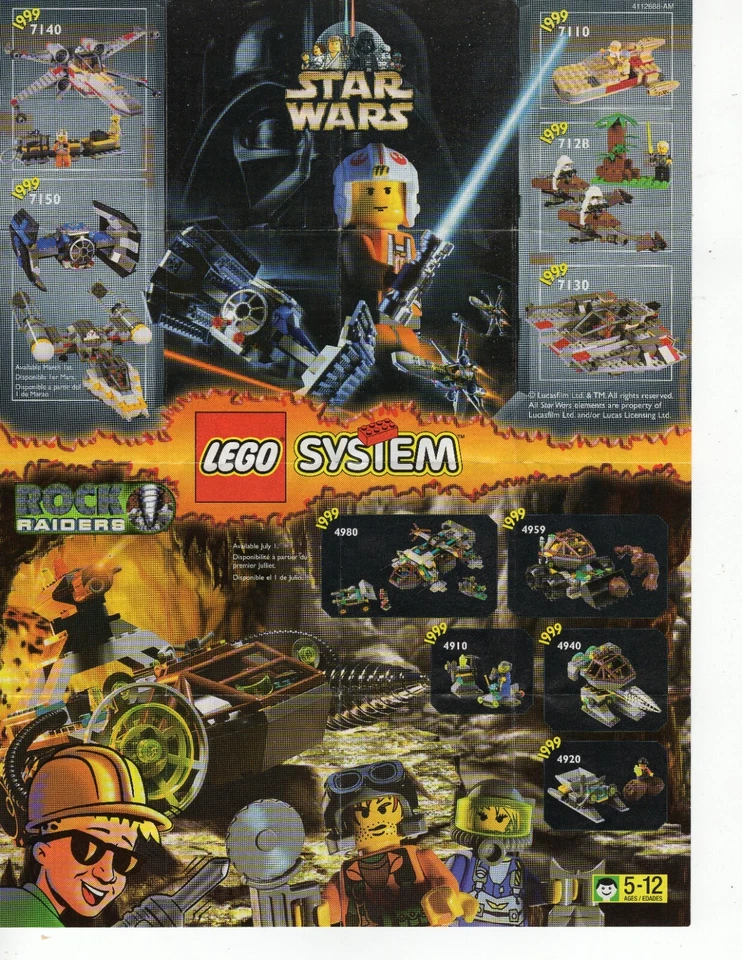 Póster LEGO 1999 Ninja Rock Raiders Aventureros Star Wars Ciudad Puerto Espacial Foto 2 de 2
