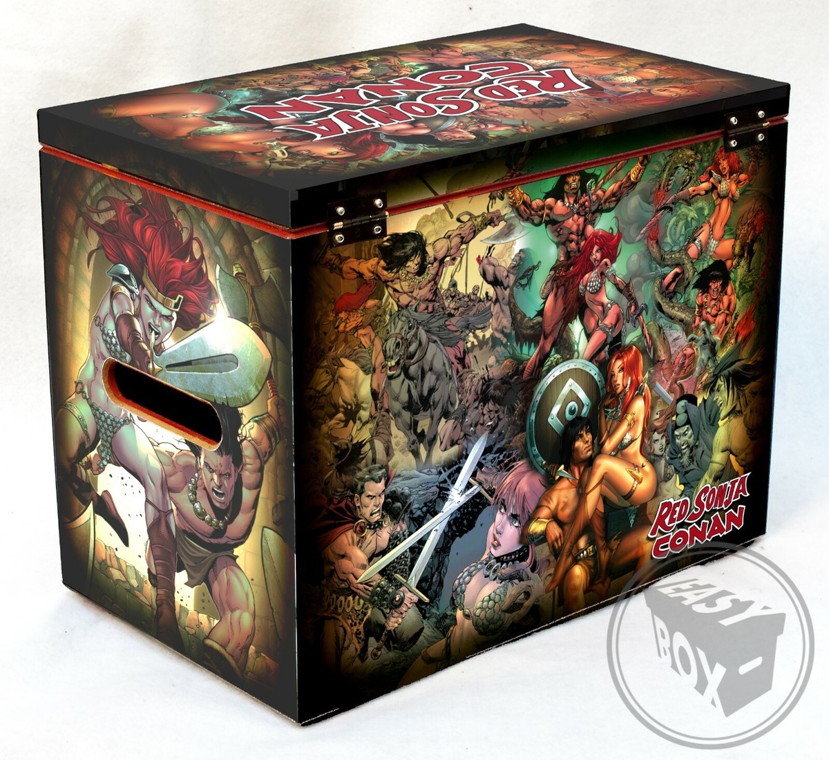 Conan & Red Sonja - Large Comic Book Magazine Hard Box Chest MDF