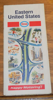 1969 ESSO Gasoline Road Map of the EASTERN UNITED STATES