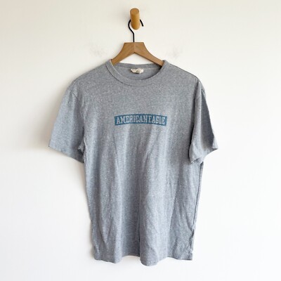 American Eagle Vintage Vault Men's T Shirt Single Stitch Gray Size Small