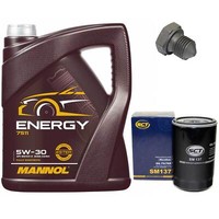 MotoröL Set 5W-30 5 Liter + ÖLfilter + ÖLablassschraube FüR Seat Cordoba 1.9 Tdi