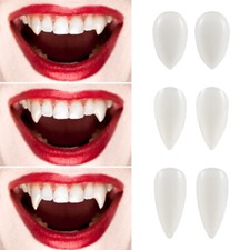 3 Pairs Retractable Vampire Fangs Teeth Cosplay Halloween Fake Woman Jokes