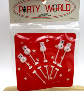 Christmas party world snow manfood picks 5pcs  for lunch box bento Rare