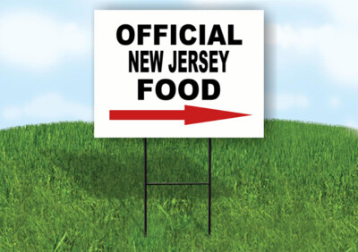 NEW JERSEY OFFICIAL FOOD RIGHT ARROW Yard Sign w Stand LAWN SIGN Single