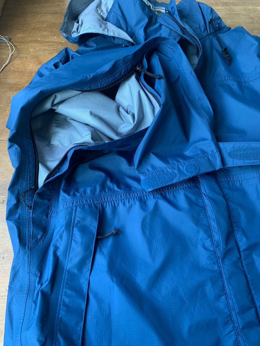 REI Elements E1 Blue Rain Jacket Zip Up Hooded Vents Mens Medium