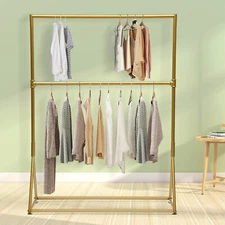 Retro Industrial Clothing Garment Rack 1.6m Freestanding Metal Clothes Rack NEW