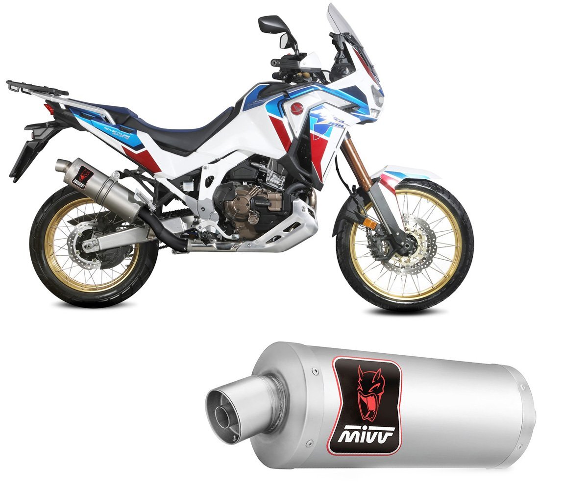 Exhaust Silencers MIVV DAKAR OVAL inox E5 HONDA 1100 L AFRICA TWIN 2020 > 2023