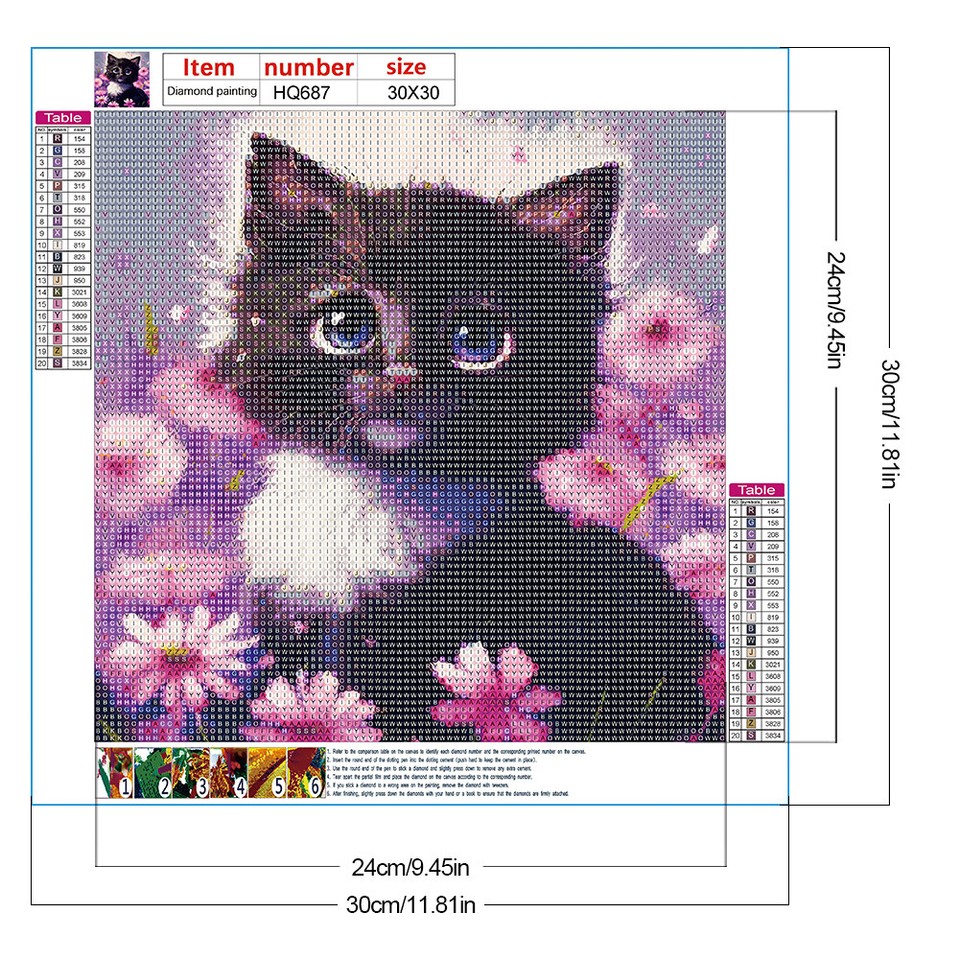 5D DIY Full Round Drill Diamond Painting Animal Kit Home Decoration Art