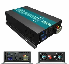 3000W Pure Sine Wave Power Inverter 12/24/48VDC to 120/220/240VAC Car Home solar
