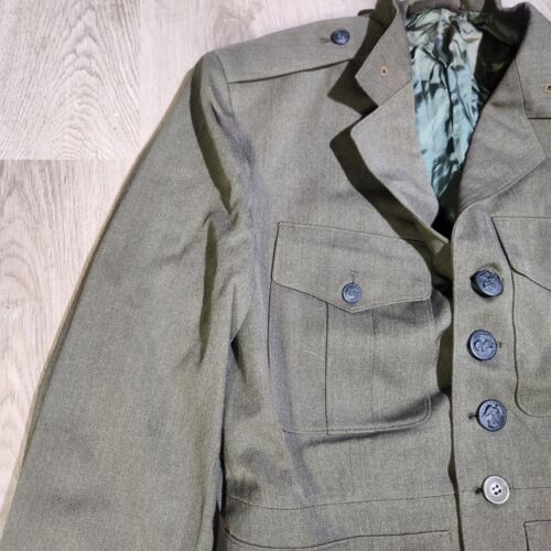 Marines USMC Green Military Tunic 1960's Wool Uniform Jacket - Picture 2 of 13