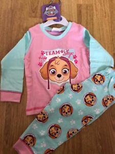 Bnwt Baby Girl Pink Aqua Paw Patrol Skye Long Pyjamas 100 Cotton 9 12 Mths Ebay