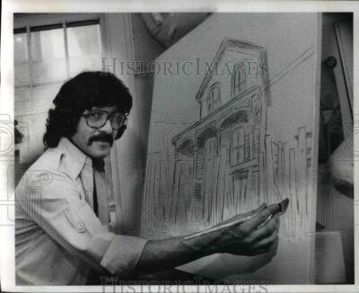 1975 Press Photo Dan Wright with one of his house painting - cva50496 ...