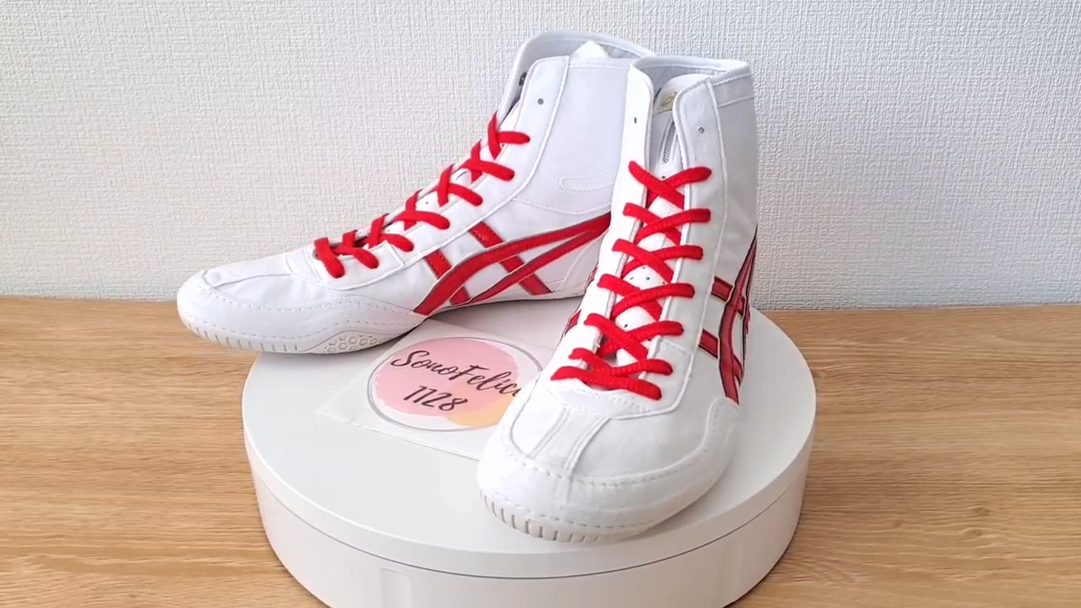 1083A001 ASICS Wrestling Shoes White/Red(edge:Silver) EX-EO TWR900