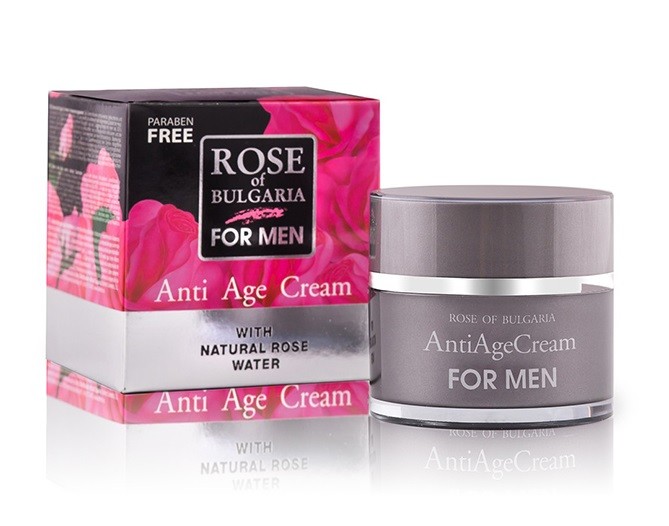 Crema viso anti età Rose of Bulgaria for men,acqua naturale di rosa,50ml