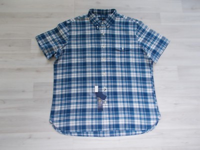 Ralph Lauren Herren Hemd Kurzarm Oxford Blau Indigo Classic Fit Gr.XL Neu
