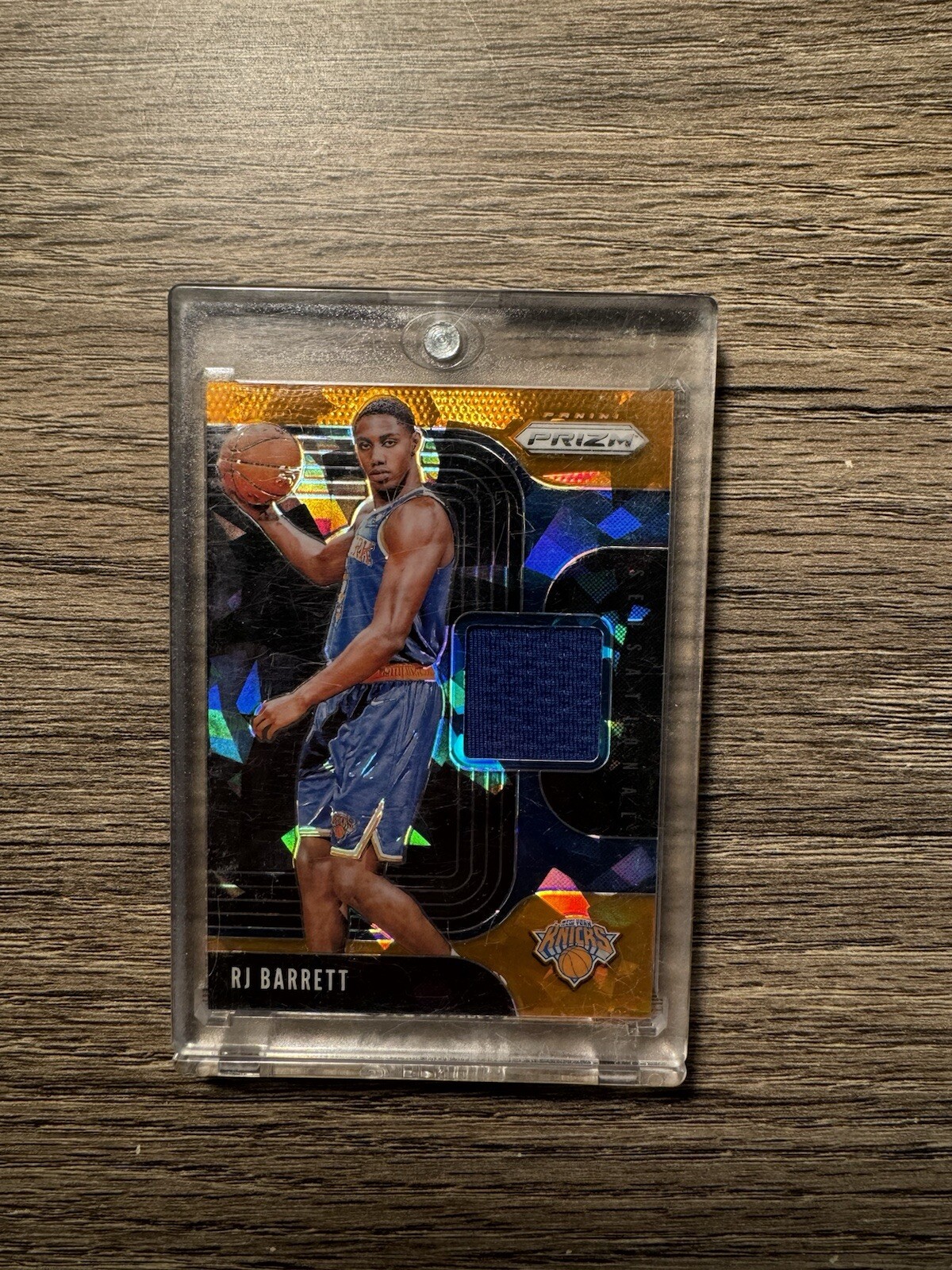 2019-20 Panini Prizm Sensational Swatches Jersey Orange Ice RJ Barrett Rookie RC