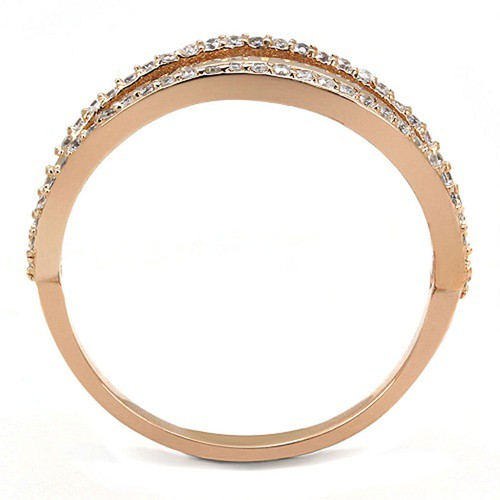 Bandas de plata esterlina 925 aniversario de boda oro rosa estilo eterno para mujer - Imagen 3 de 5