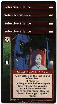 Selective Silence x4 Lords of the Night V:TES VTES Vampire CCG