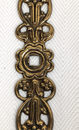 6 VTG Kitchen Bath Cabinet Gold Drawer Handles Pulls w/7" Ornate Back Plates - Picture 6 of 14