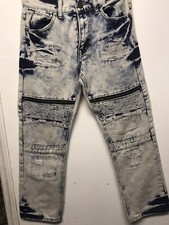 Road Narrows Kids Youth Jeans Pants Size 12 Acid Bleached Distressed Zippers EUC