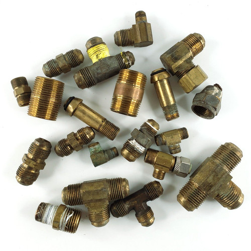 20 Brass LP NG Parts | Propane Natural Gas Elbow Nipple Pipe Adapter Lot