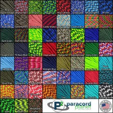 550 Paracord Mil Spec Nylon Type III 7 Strand Cord - Blue, Green, & Reds 100 ft.