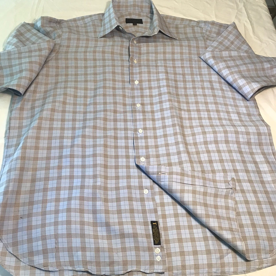 Camisa de vestir a cuadros para hombre Robert Talbott "Best In Class" talla 17-35 Foto 2 de 4