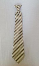 Kids Boys Janie  Jack clip necktie neck tie green white black stripes 4 5 6 7 8