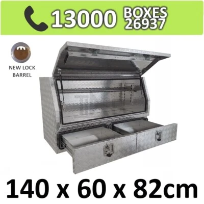 Aluminium 2 Drawer Toolbox Truck Ute Trailer Camper Caravan 1468a