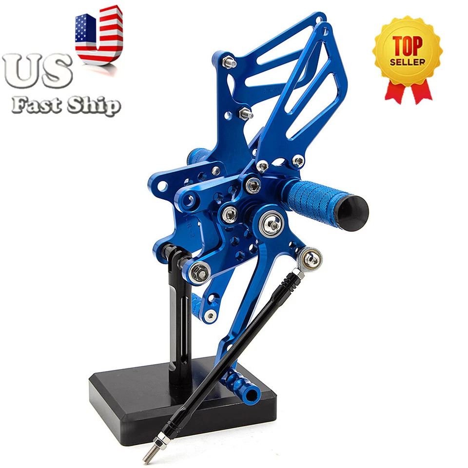 Juego de estriberas traseras de carreras azul Fit Suzuki GSXR750 1996-05 SV650/SV650S 1998-2014 Foto 4 de 4