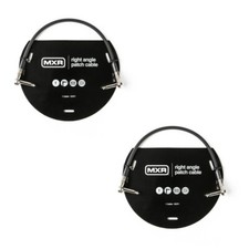 MXR Patch Cable Twin Pack 2 cables 1'  .33m Right Angle Ends Lifetime