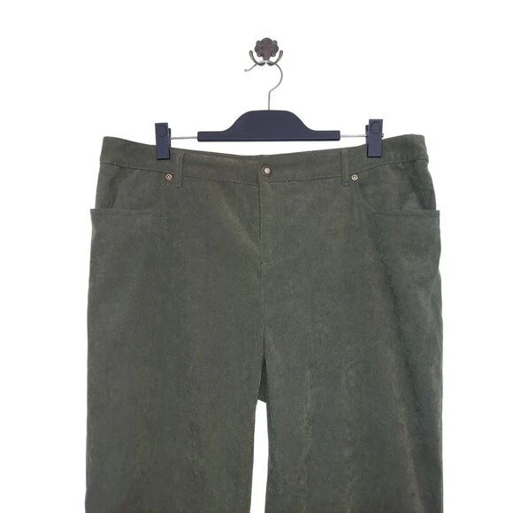 Classic Elements Women's size 16 Ultra Soft Dark Olive Green Dress Pants/Trouser Foto 2 de 4