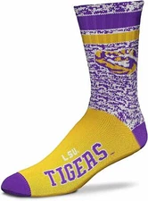 NEW LSU Tigers NCAA Retro Deuce Medium Crew Socks Team Colors Fits 5-10