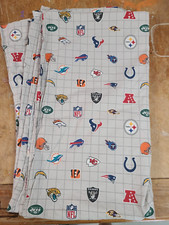 Pottery Barn Teen "Football Logos - Gray" Grid" Full Flat Sheet