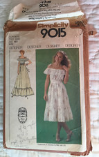 1979 GUNNE SAX BY jESSICA Off Shoulder Hippie Style Dress Sizes 6  8 Complete