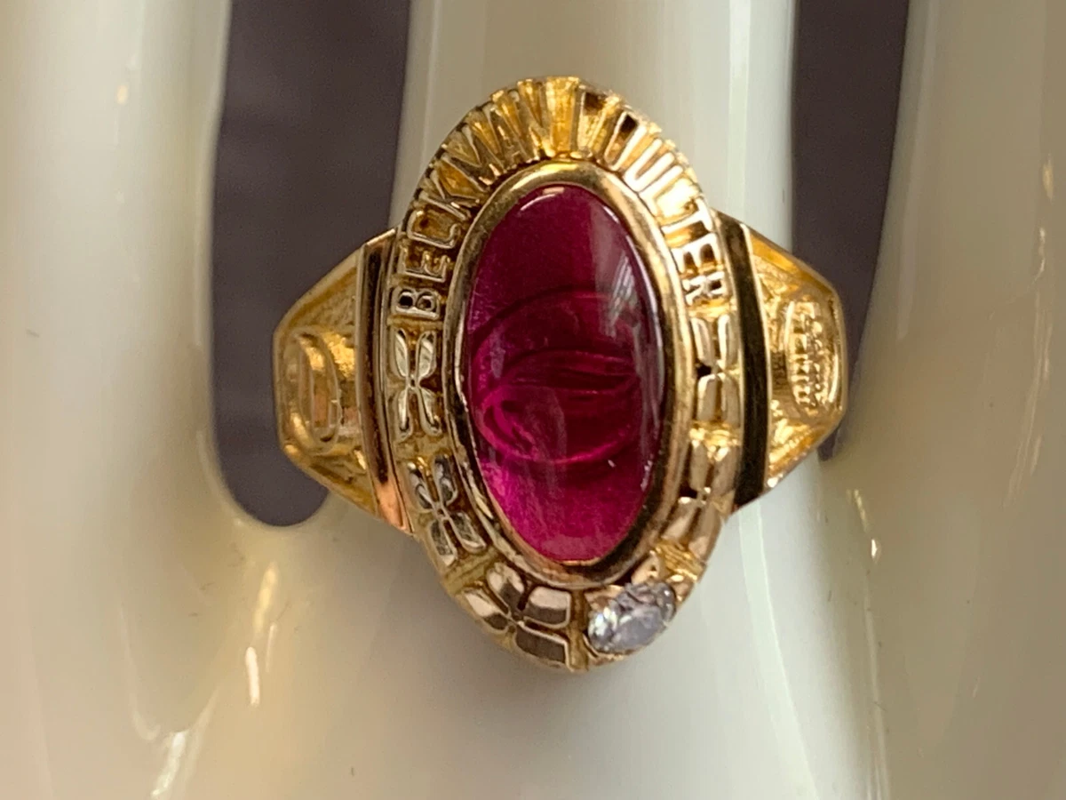 Beckman Coulter Employee Recognition 10K Gold Diamond Ring 8.53g