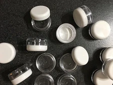  Cosmetic Jars Empty Beauty Containers 5 Gram Ml White Caps Lip Balm Pot 25 5033