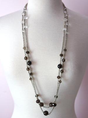 Vintage Stephen Dweck NECKLACE Smoky Topaz Crystal Sterling Silver