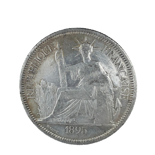 FRANCE: FRENCH INDO-CHINA 1895-A PIASTRE SILVER COIN Km 5a.1