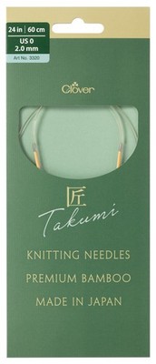 Clover Stricknadeln: Rund: Fest: Drehbar: Pro Takumi Bambus: 60Cm X 2,00Mm
