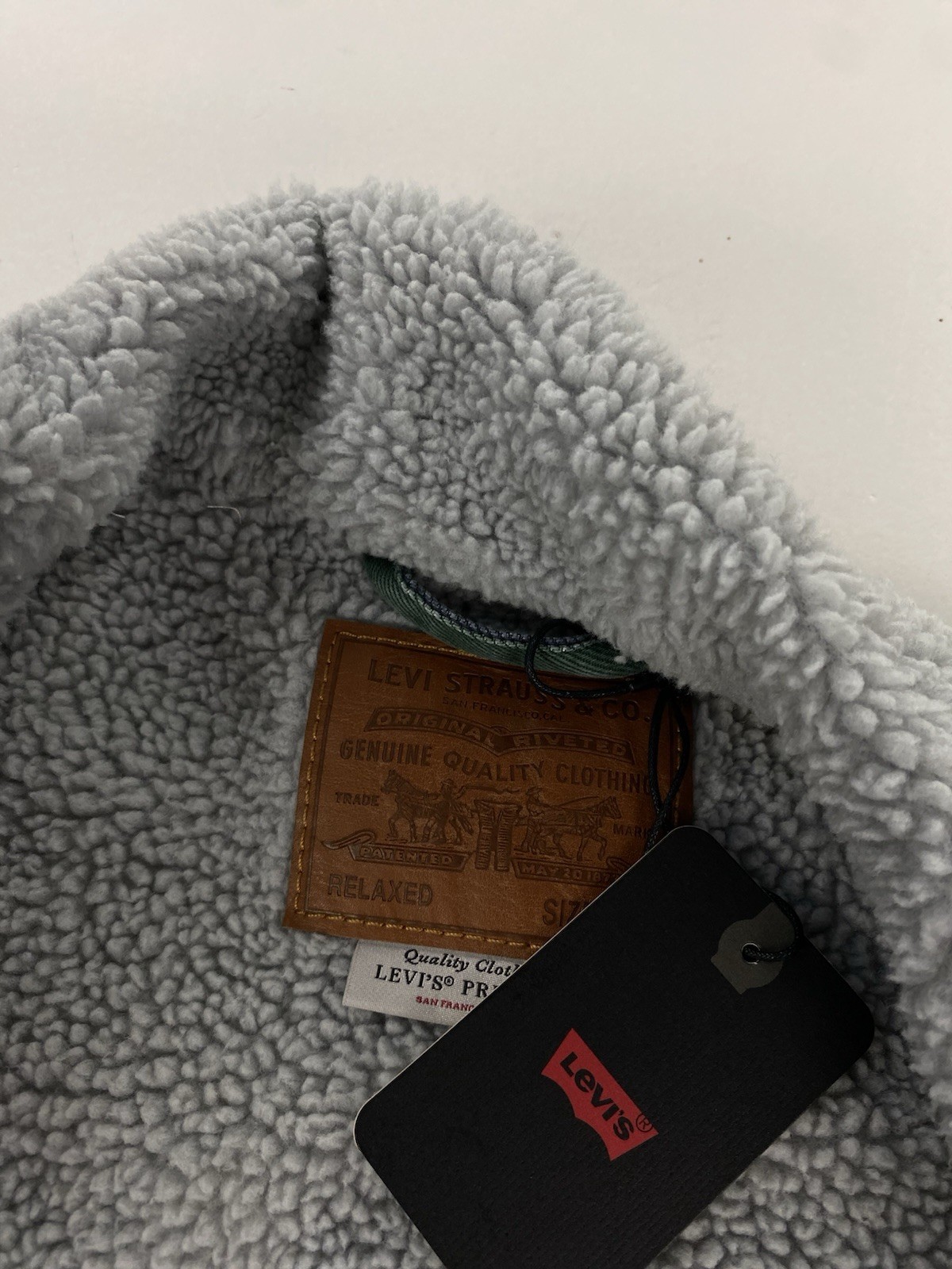 NEW Levi's Strauss Premium Type 1 Sherpa Jacket Python Green Striped Mens Canvas