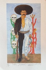 Emiliano Zapata vtg Signed Artist Proof PE Mexican Ex estate Graciela Kartofel