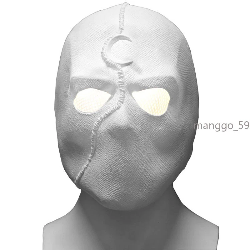 Moon Knight LED Mask Cosplay Latex Helmet Halloween Props Accessories Party Gift - Image 4 of 4
