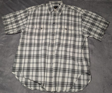 Vintage 80s Liz Sport Cotton Plaid Button Down Baggy Collared Shirt Size Medium