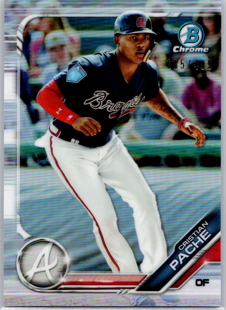 2019 Bowman Chrome Refractor #BCP-62 Cristian Pache #/499 Braves