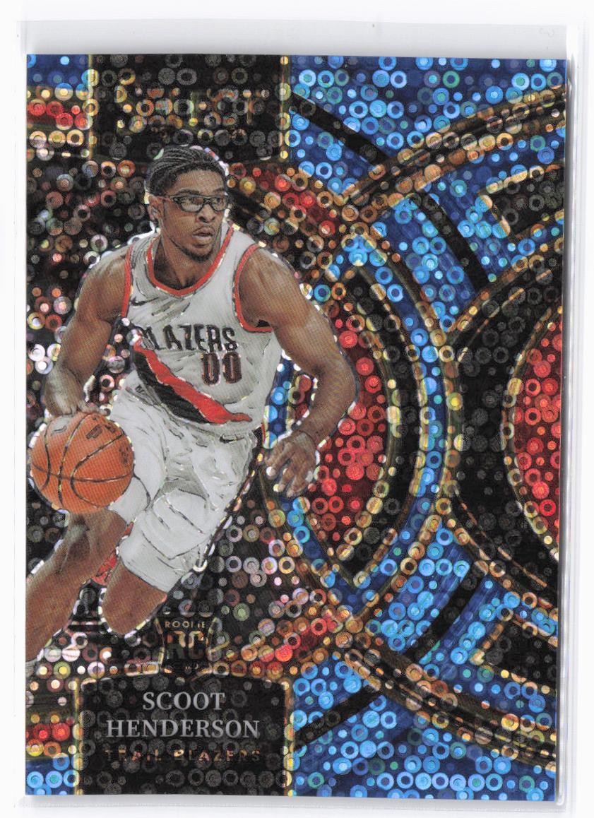 2023-24 Panini Select Scoot Henderson RC #129 Light Blue Disco Prizms #/99