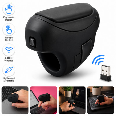 Finger Mouse, 2.4ghz Handheld Ergonomic Trackball Mouse