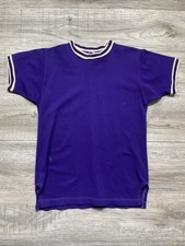 1960s Tee Purple Russell Athletics Blank Shirt Ringer Size Medium